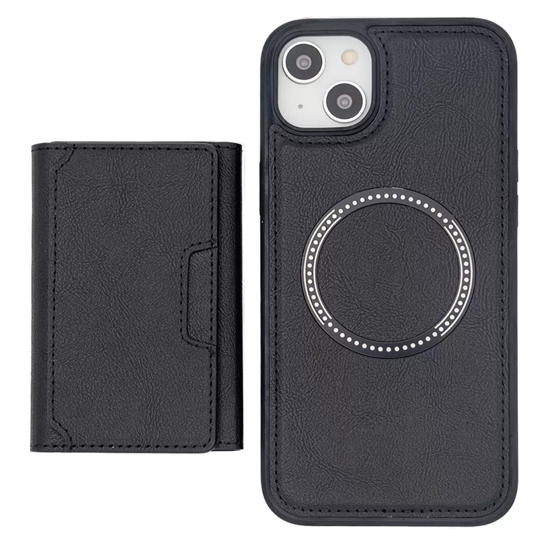 iPhone 15/iPhone 14/iPhone 13 Magsafe Wallet Detachable Card Holder Black