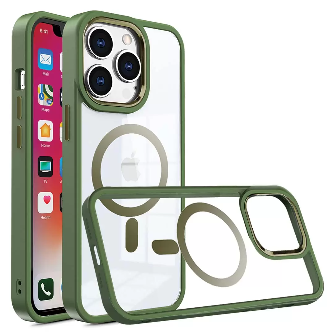 iPhone 16 Pro Max MagSafe Clear Twotone Green