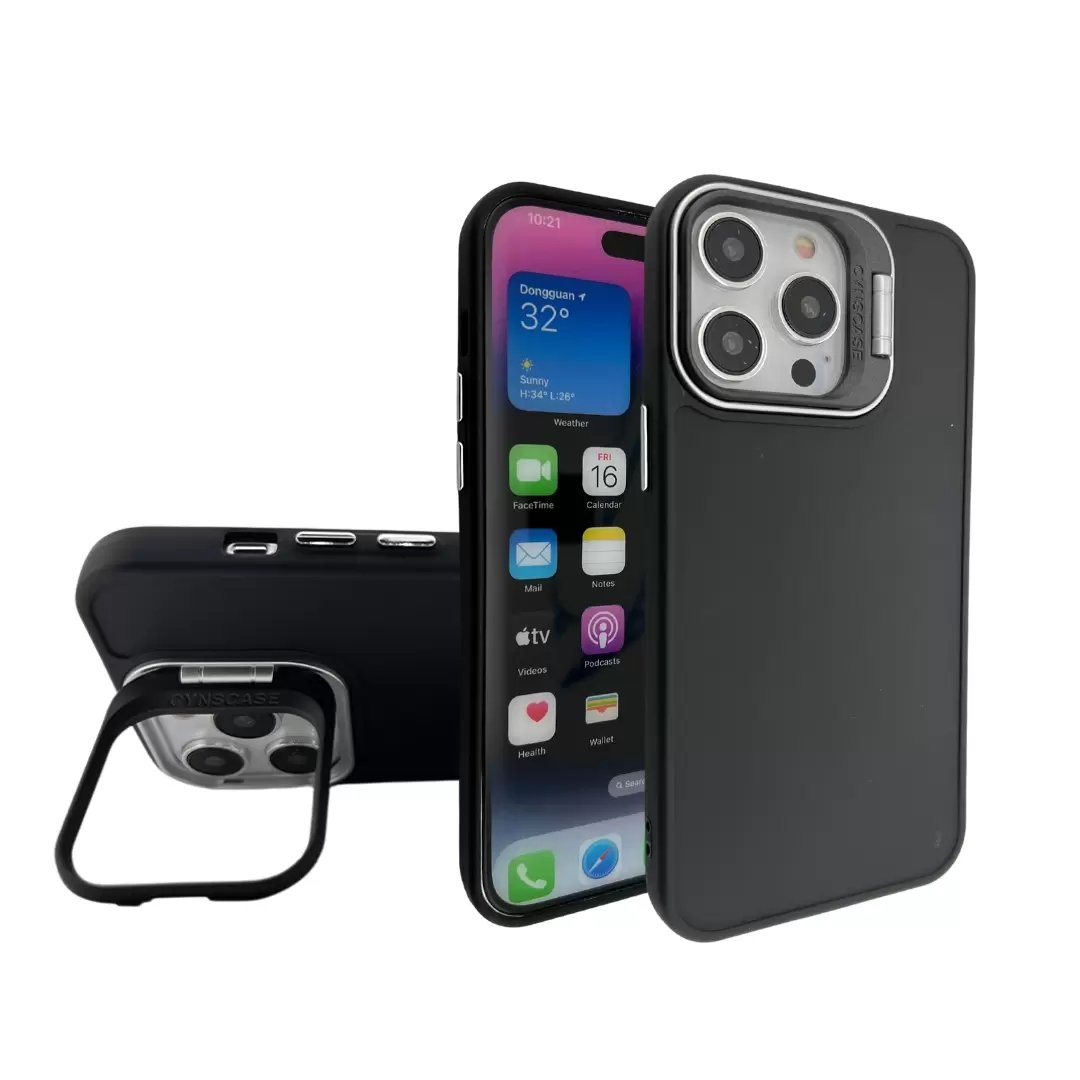 iPhone 15/iPhone 14/iPhone 13 Camera Stand Eco Case Black