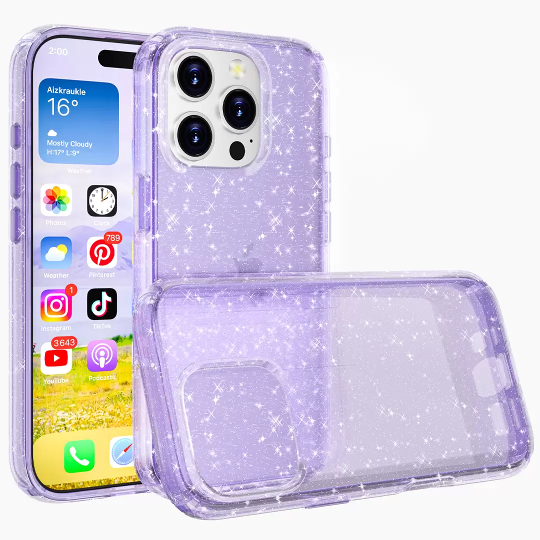 iPhone XR Fleck Glitter Case Purple