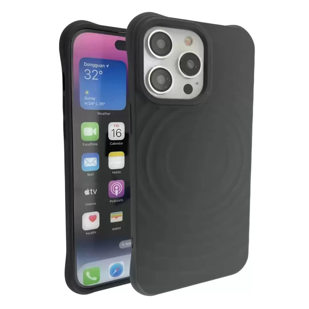 iPhone 15 Plus/iPhone 14 Plus Magsafe Water Ripple Tpu Case Black