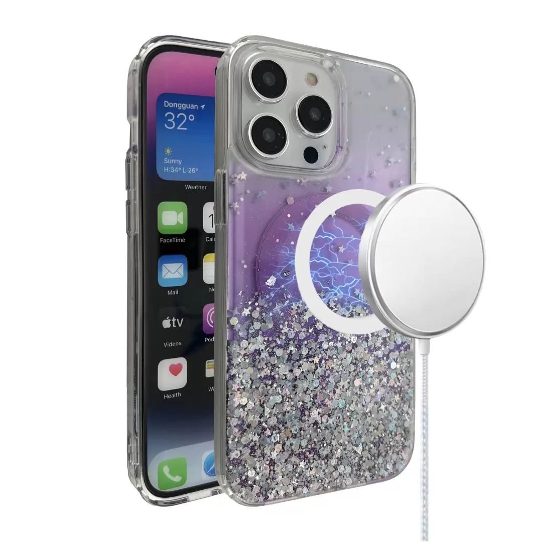 iPhone 15 Pro/iPhone 14 Pro Bling MagSafe Twotone Eco Purple