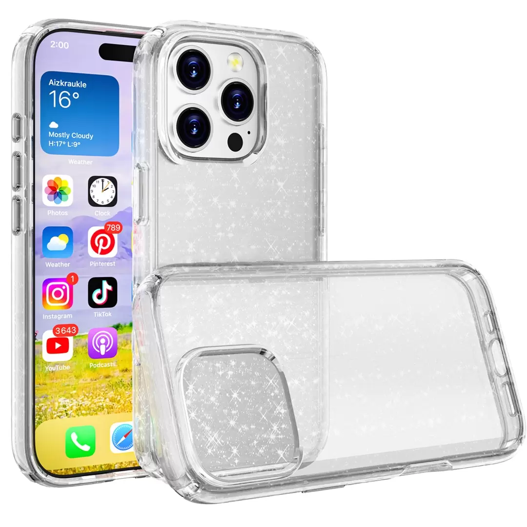 iPhone 14 Pro Fleck Glitter Case Clear