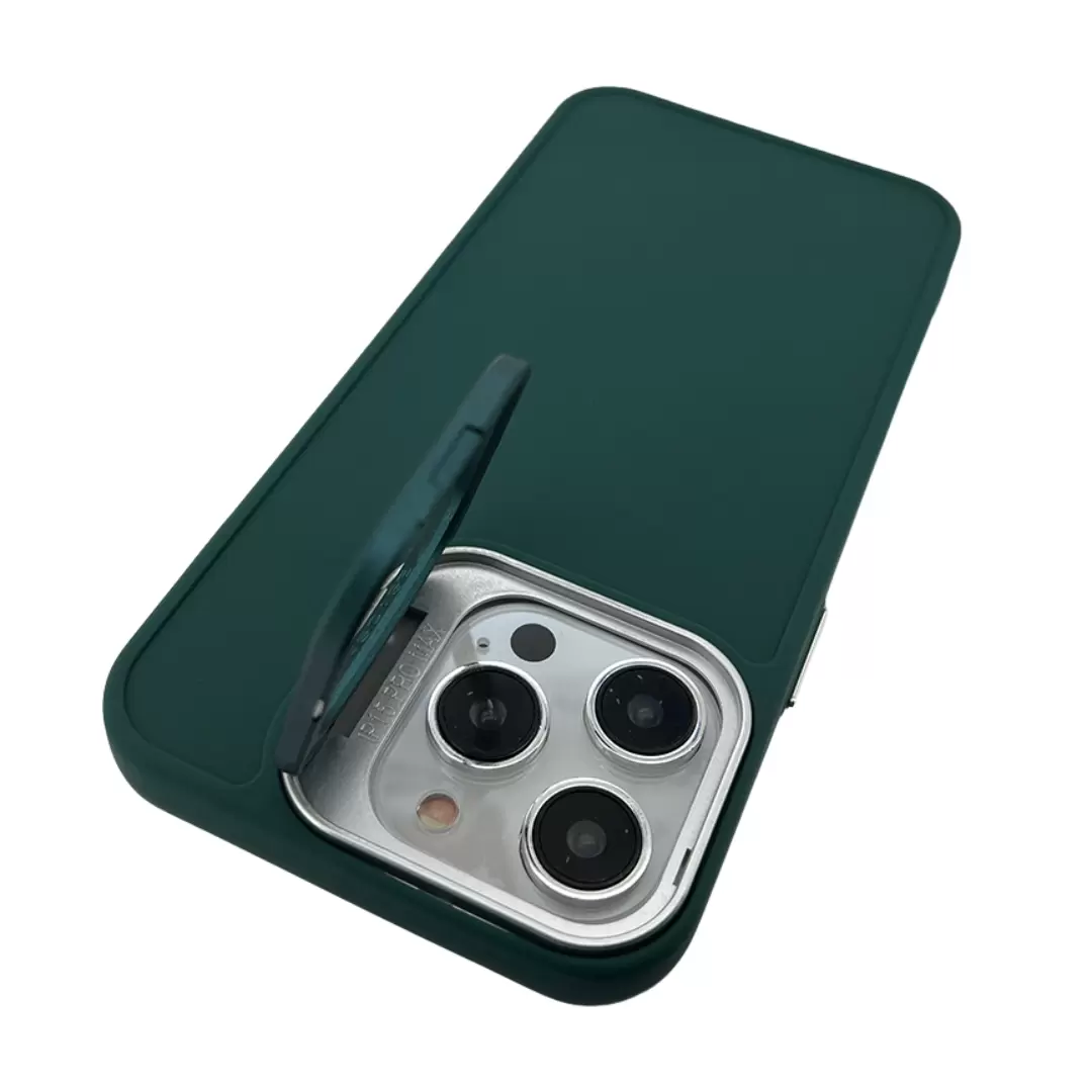 iPhone 15/iPhone 14/iPhone 13 Camera Stand Eco Case Dark Green