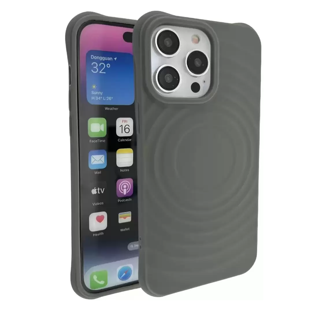 iPhone 15 Plus/iPhone 14 Plus Magsafe Water Ripple Tpu Case Gray