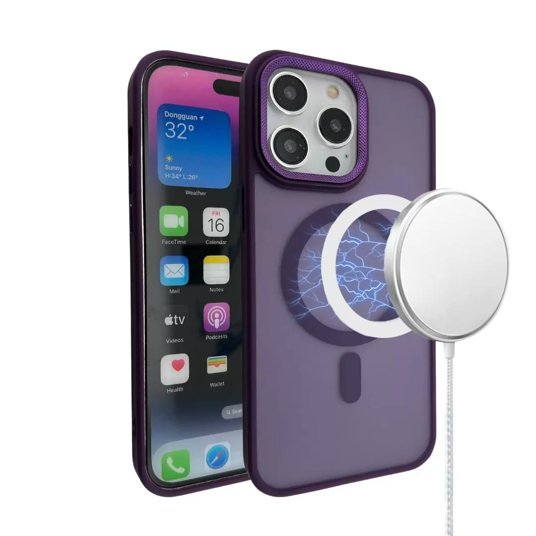 iPhone 15/iPhone 14/iPhone 13 MagSafe Cam Smoke Twotone Eco Dark Purple