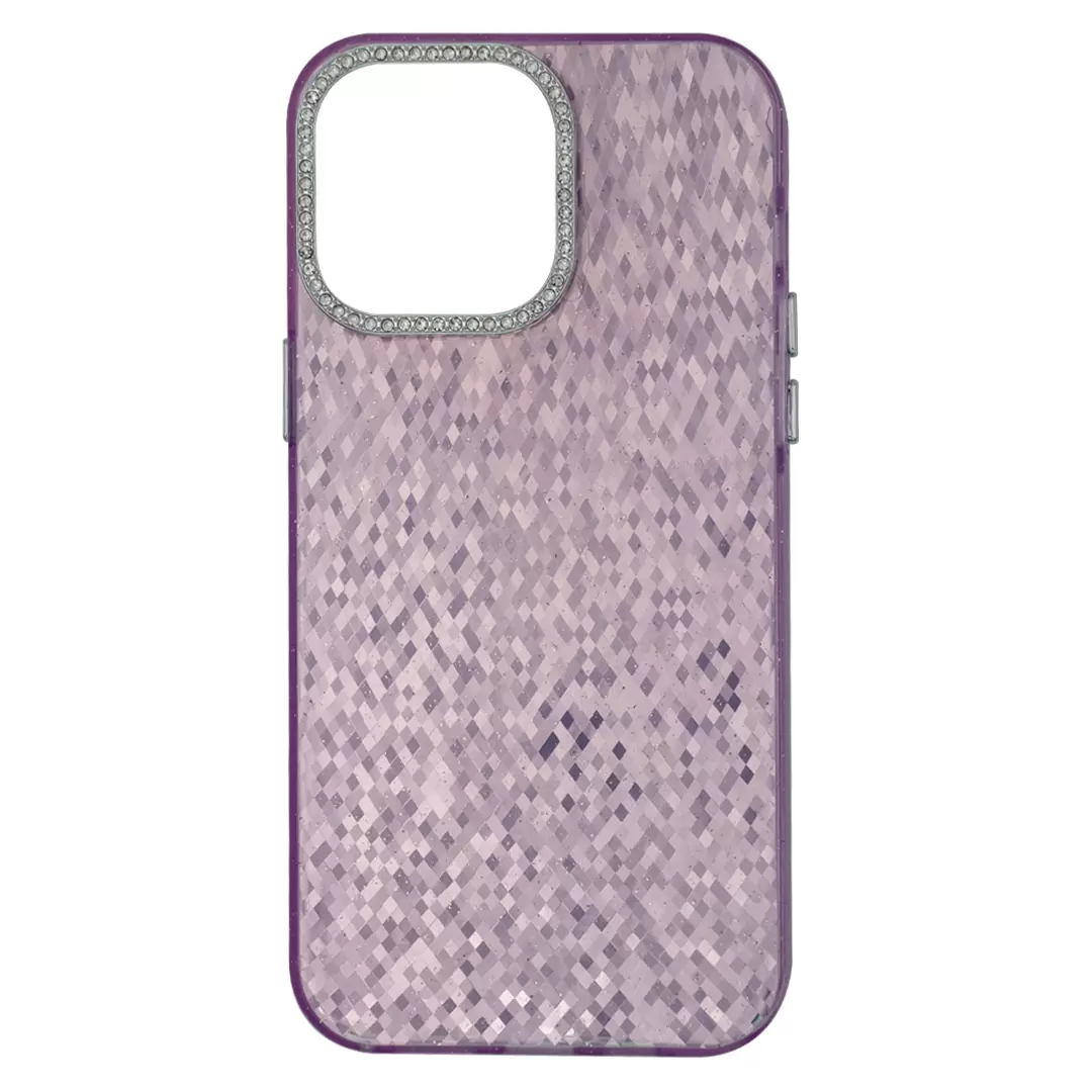 iPhone 16 Plus Shiny Mosaic Rhombus Case Purple